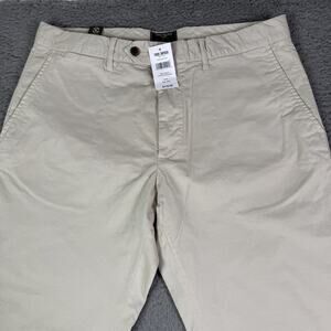 Todd Snyder Pants Mens 34x30 Bone Khaki Tab Front Chino Straight Fit Stretch NEW